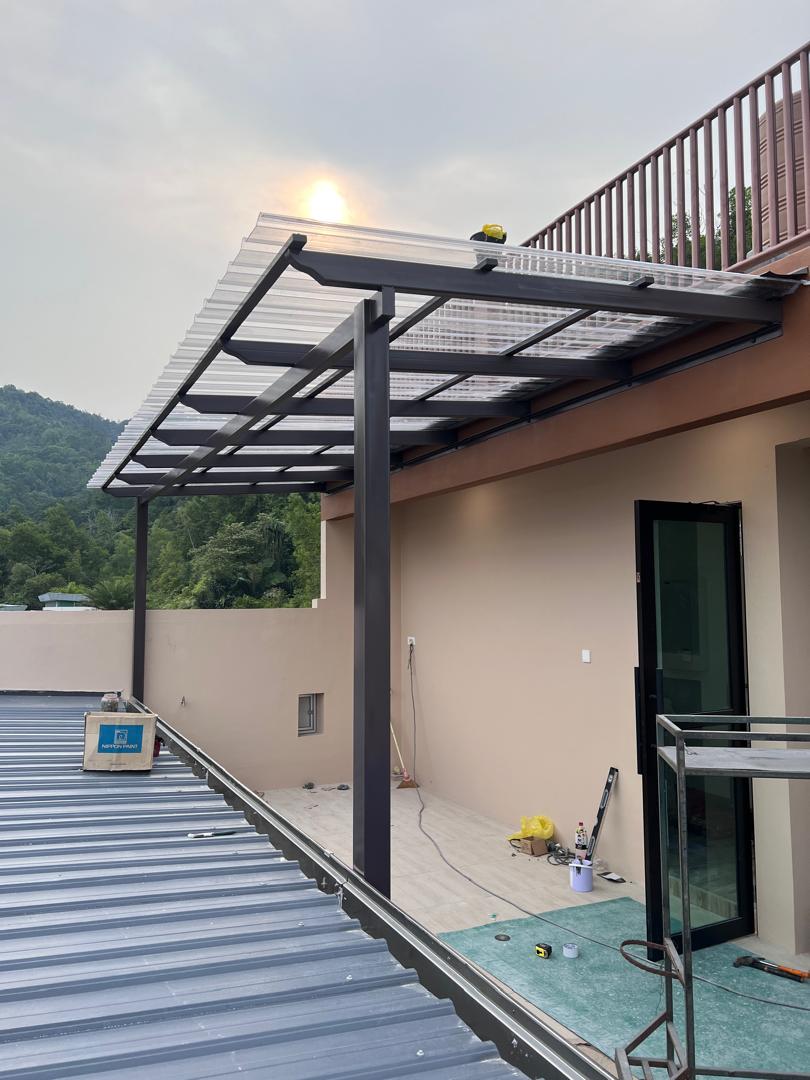 2x4 Clear Roof Metal Awning - 12x20