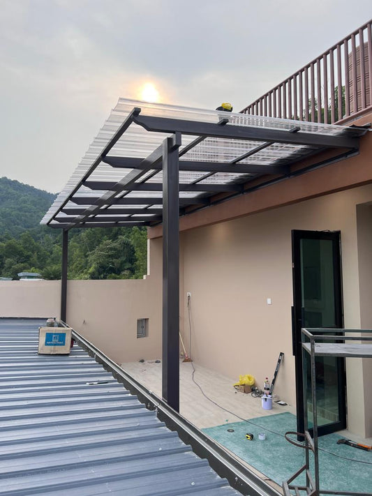 2x4 Clear Roof Metal Awning - 12x20